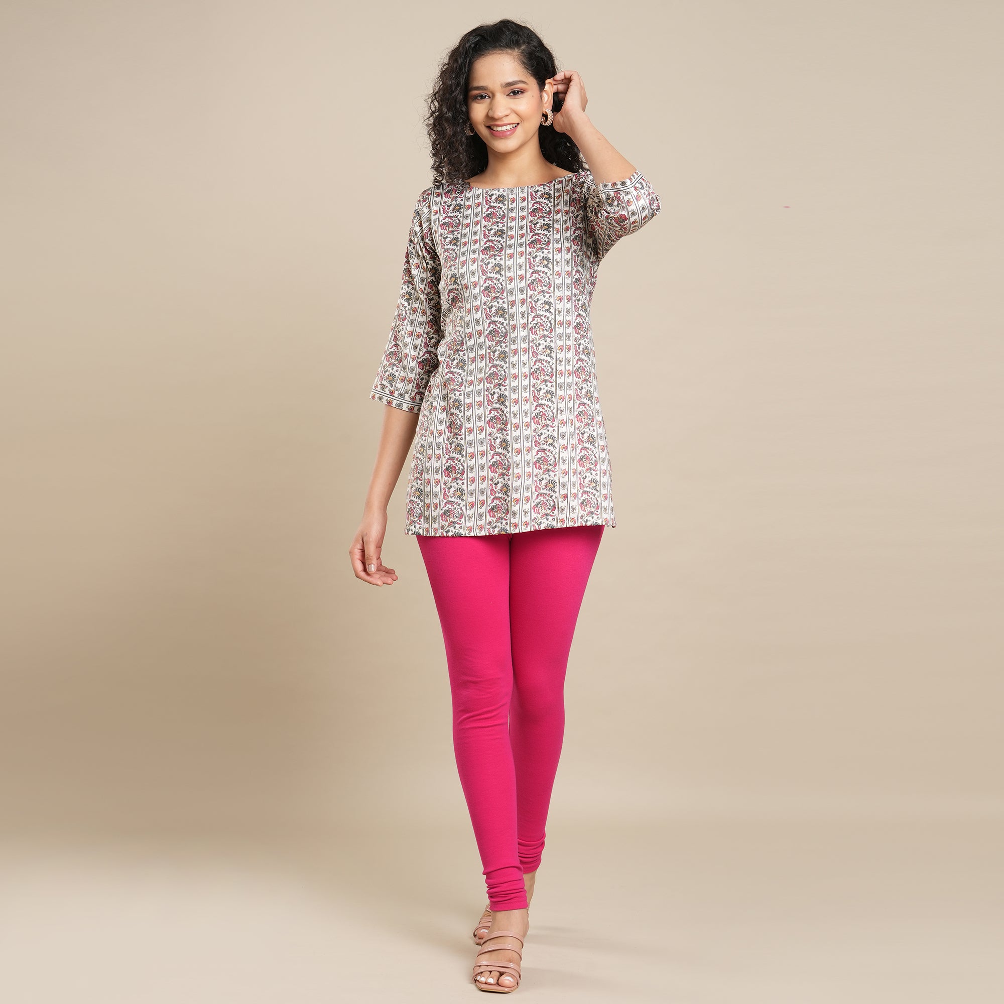 Grey Floral Foil Printed Rayon Top