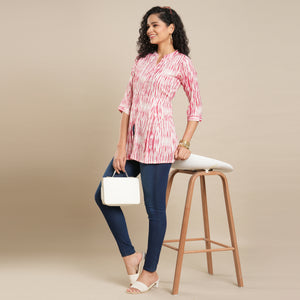 Pink Foil Printed Rayon Top