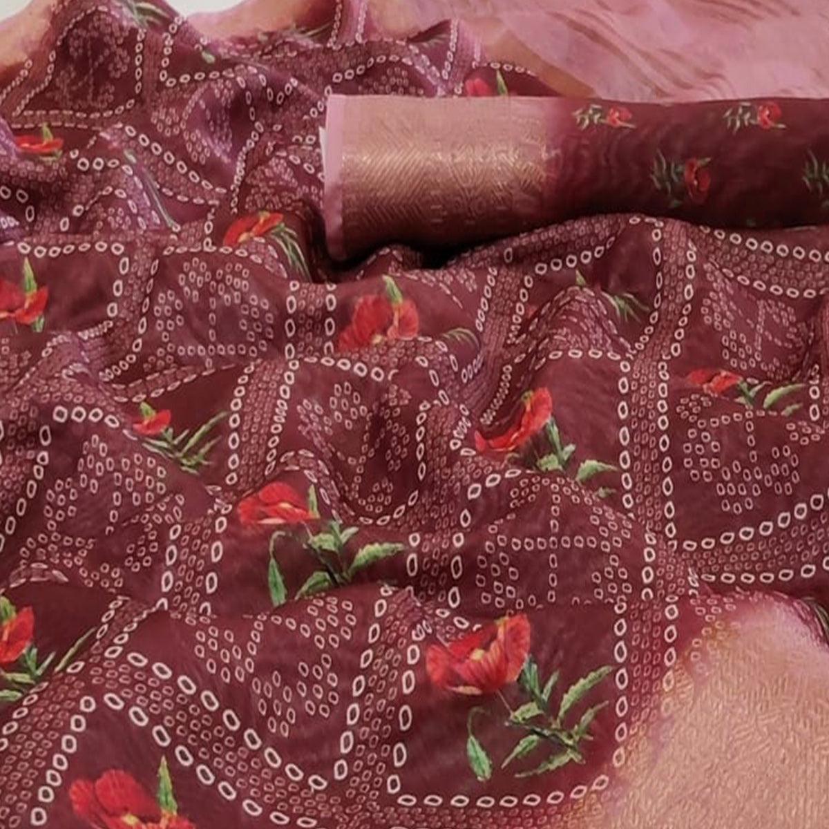 Adorable Brown Colored Festive Wear Woven Banarasi Silk Saree - Peachmode