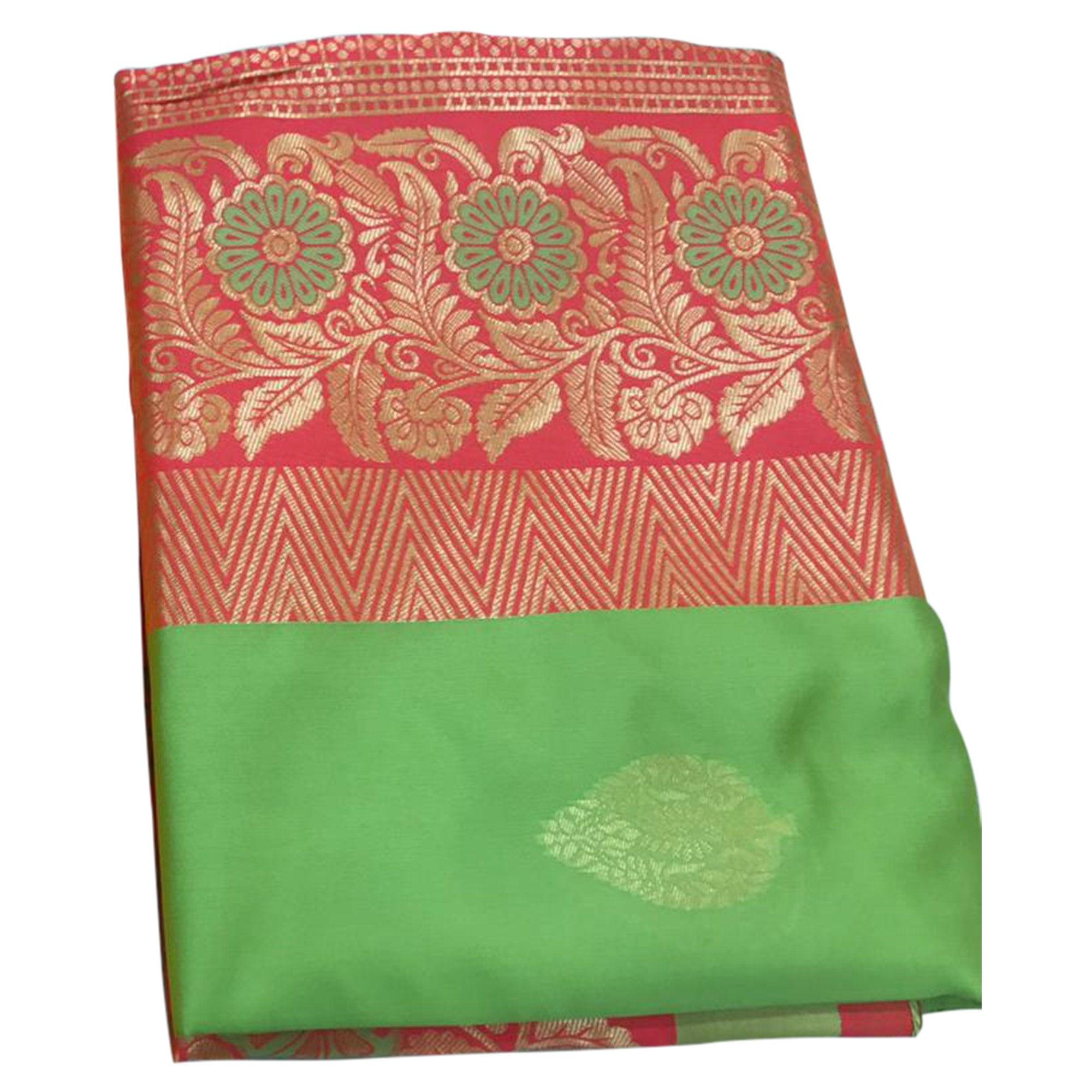 Adorable Green Colored Festive Wear Woven Banarasi Silk Saree - Peachmode