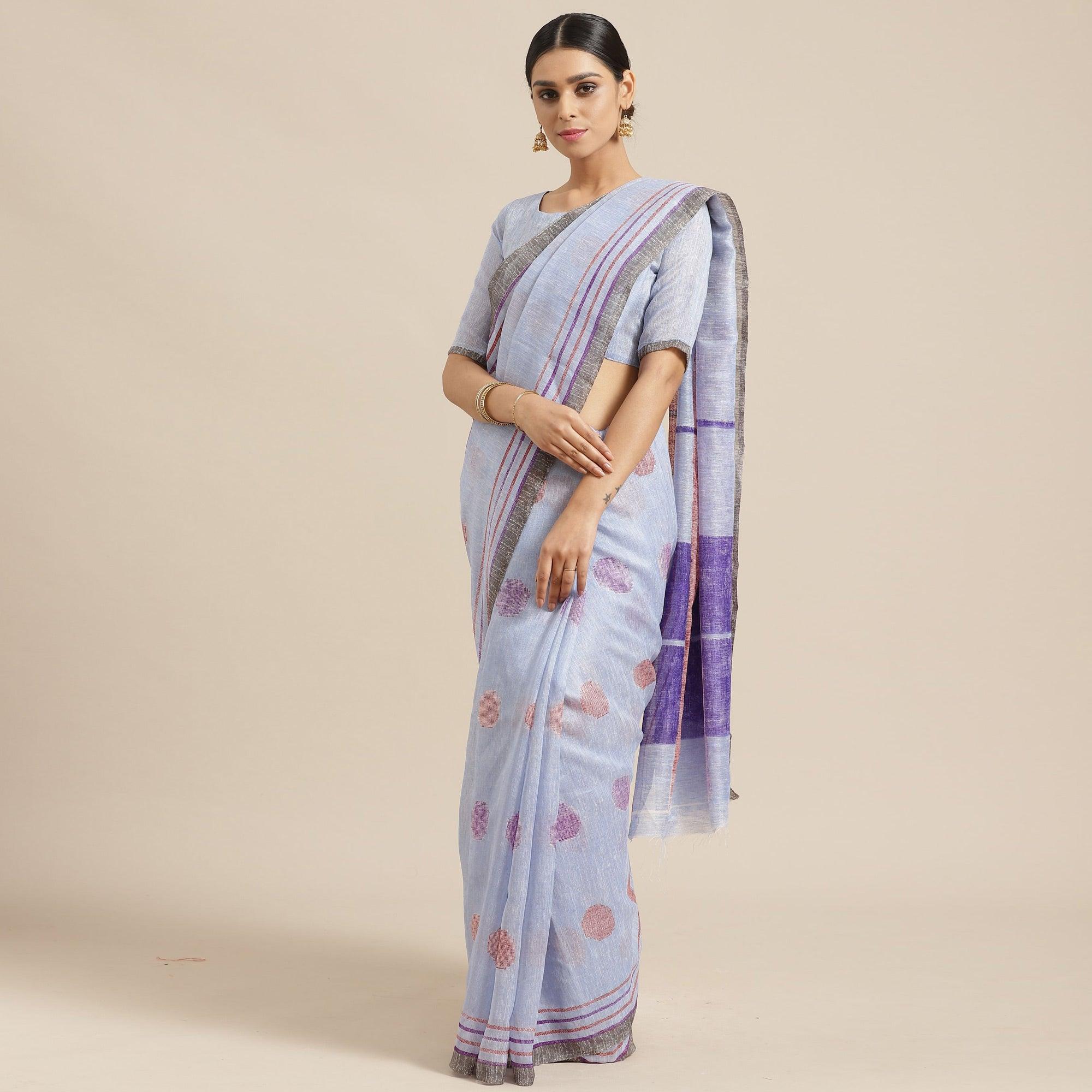 Adorable Sky Blue Colored Casual Wear Printed Art Silk Saree - Peachmode