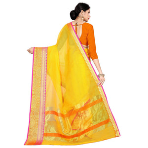 Adorable Yellow Colored Festive Wear Woven Silk Saree - Peachmode