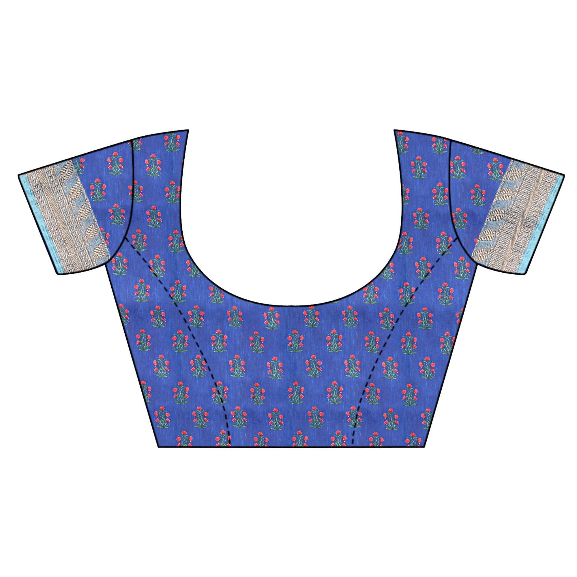 Adorning Blue Colored Festive Wear Woven Banarasi Silk Saree - Peachmode