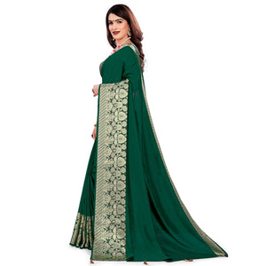 Adorning Green Colored Festive Wear Woven Art Silk Saree With Tassels - Peachmode