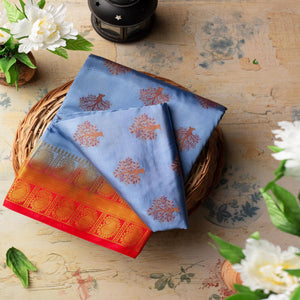 Adorning Sky Blue Colored Festive Wear Woven Art Silk Saree - Peachmode