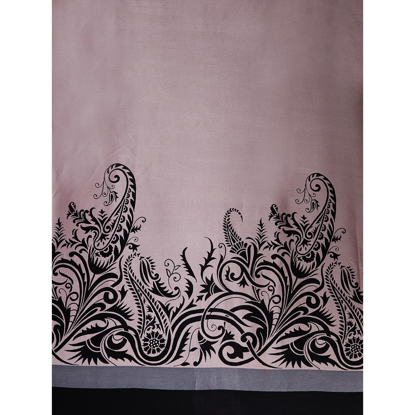 Alluring Pink Colored Festive Wear Printed Crepe Saree - Peachmode
