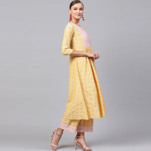 Alluring Yellow Colored Casual Printed Cotton Kurti - Peachmode