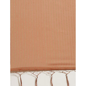 Amazing Brown Colored Casual Wear Printed Poly Georgette Saree - Peachmode