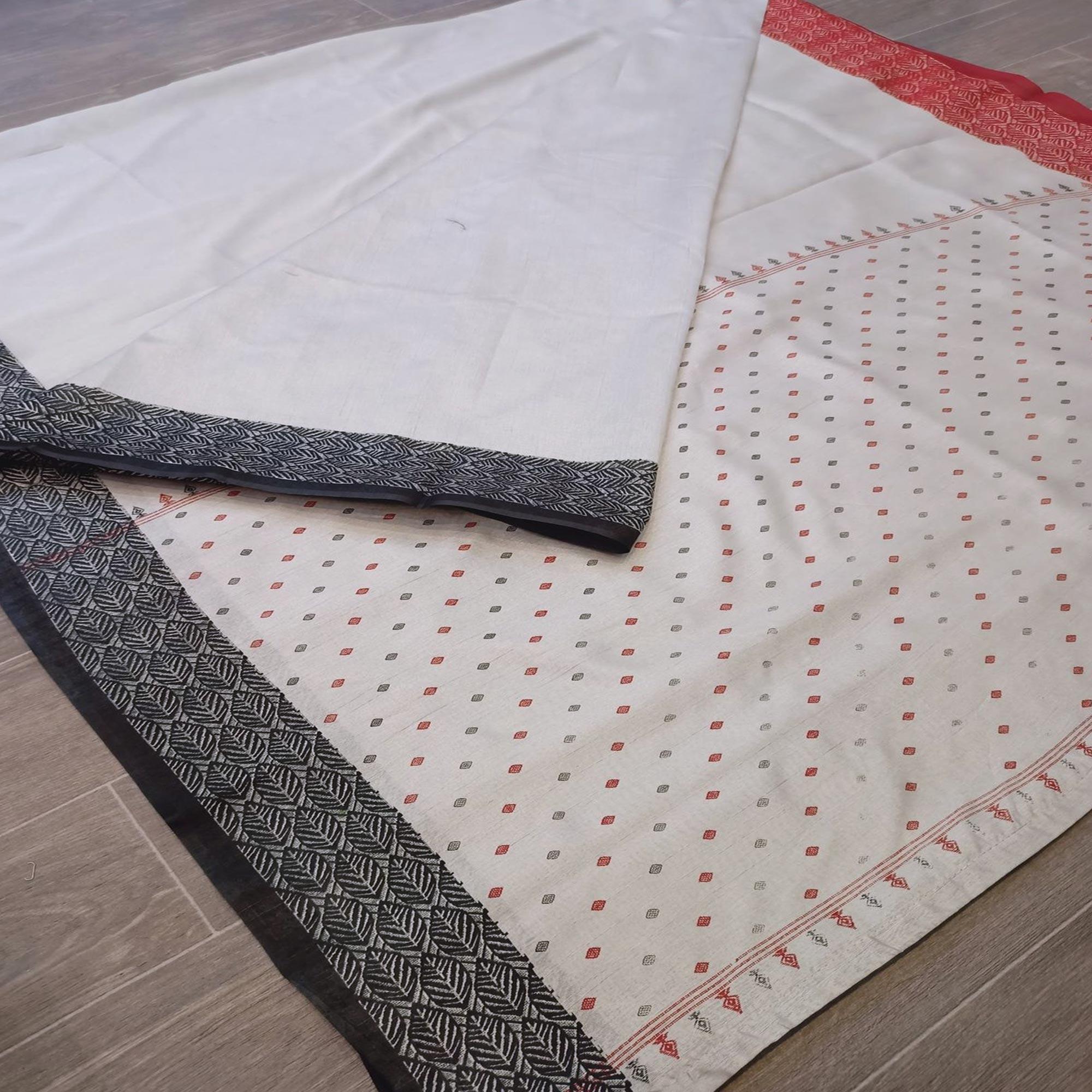 Amazing Grey Colored Casual Wear Printed Bhagalpuri Silk Saree - Peachmode