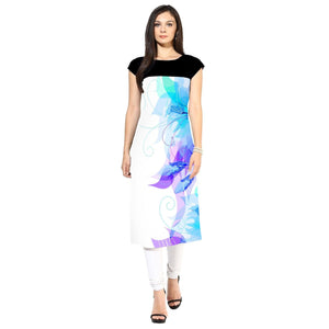 Amazing White Colored Casual Printed Crepe Kurti - Peachmode