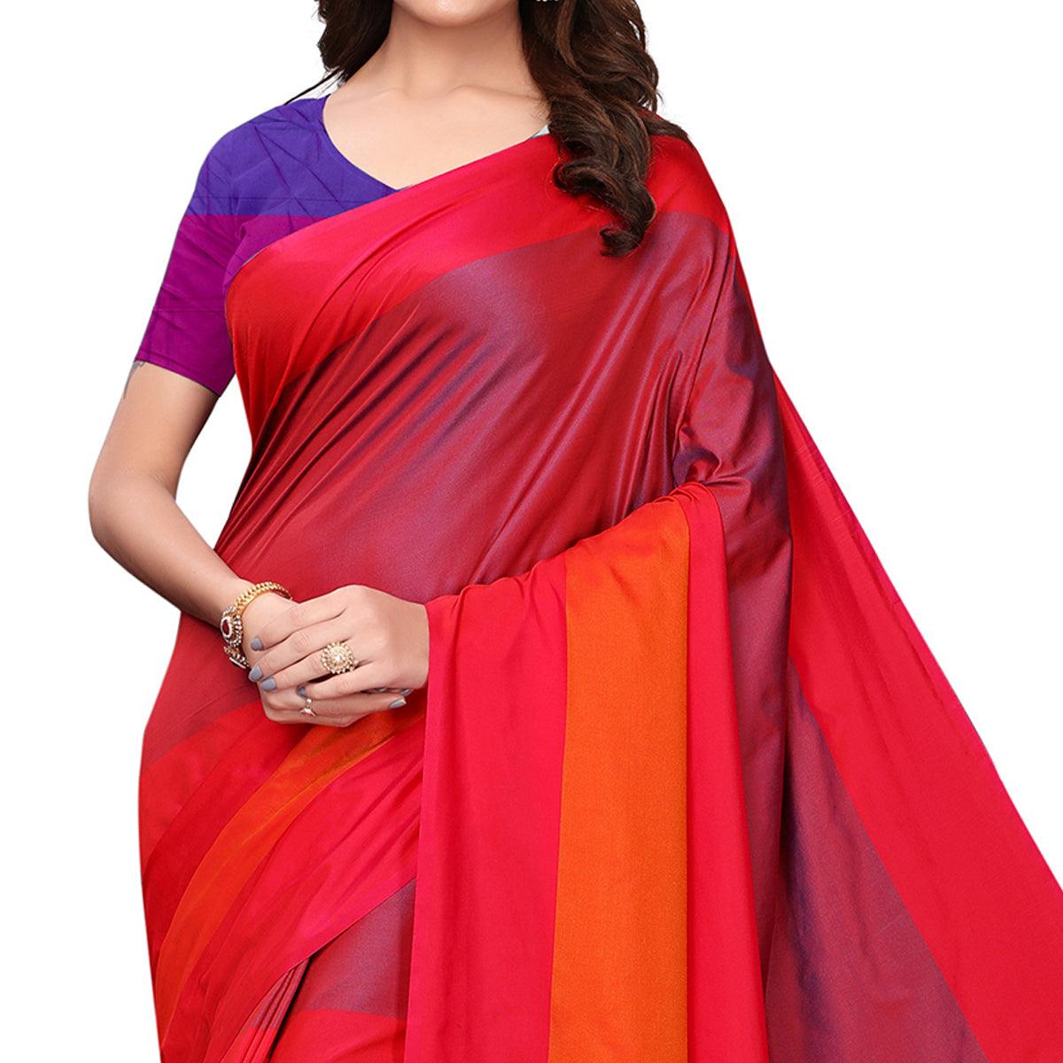 Appealing Red Festive Wear Woven Art Silk Saree - Peachmode