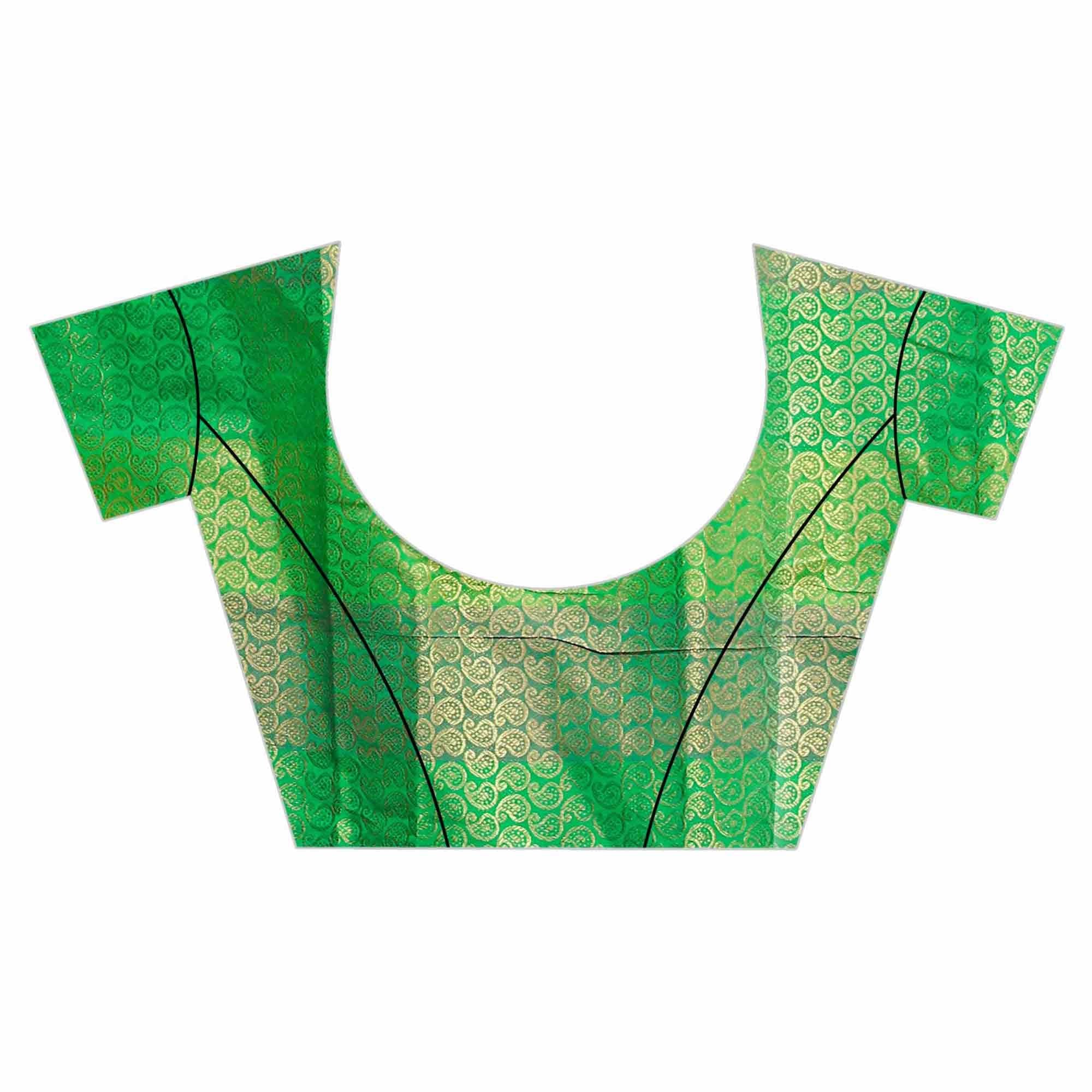Arresting Green-Multi Colored Festive Wear Woven Work Art Silk Saree - Peachmode