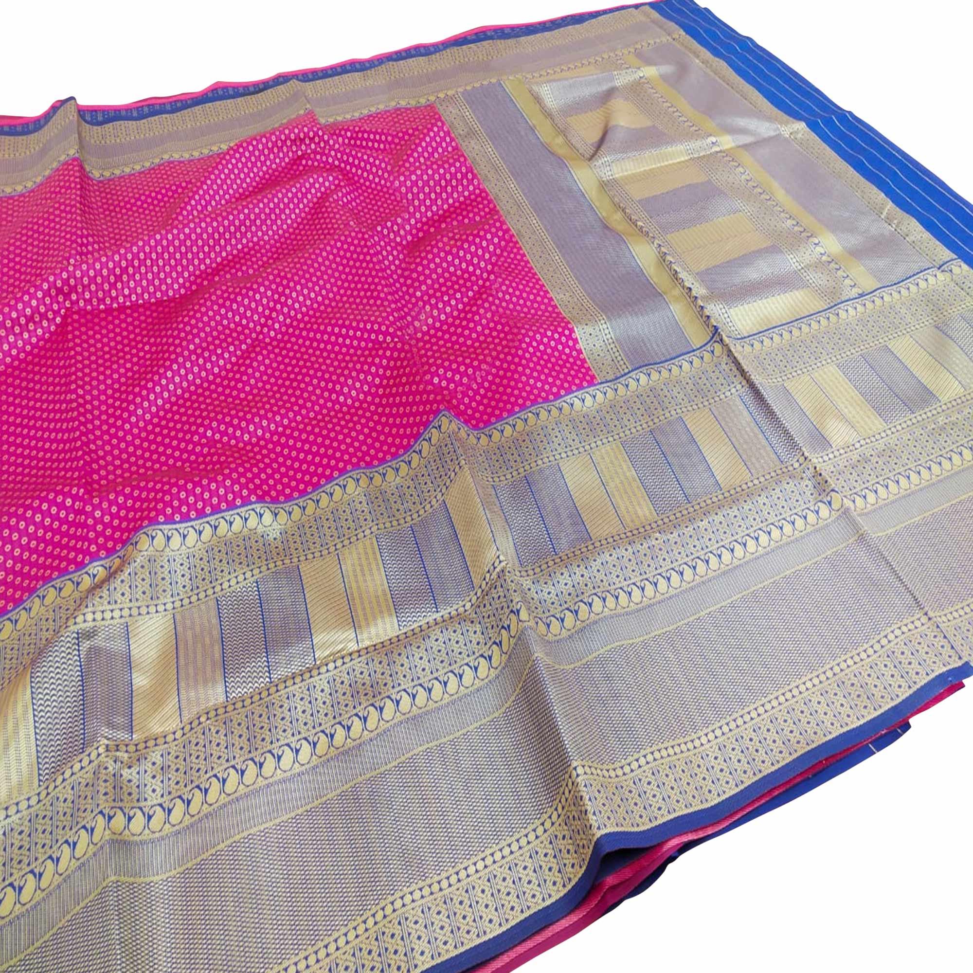 Arresting Pink Colored Fetive Wear Woven Heavy Banarasi Silk Saree - Peachmode