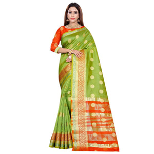 Attractive Light Green Colored Festive Wear Woven Art Silk Saree - Peachmode