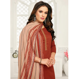 Attractive Red Colored Casual Wear Pure Cambric Cotton Palazzo Suit - Peachmode