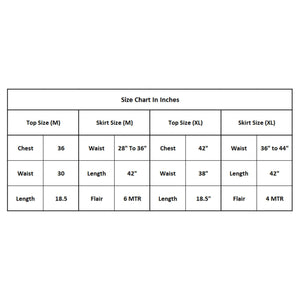 Attractive White-Peach Colored Casual Wear Printed Western Crop Top - Skirt Set - Peachmode