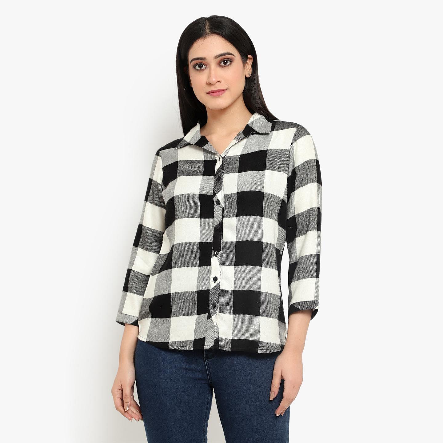Ayaany - Black Colored Casual Cotton Shirt - Peachmode