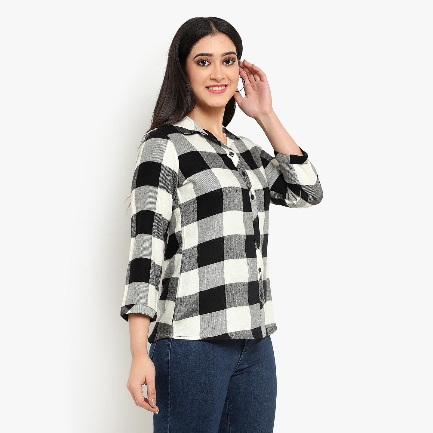 Ayaany - Black Colored Casual Cotton Shirt - Peachmode