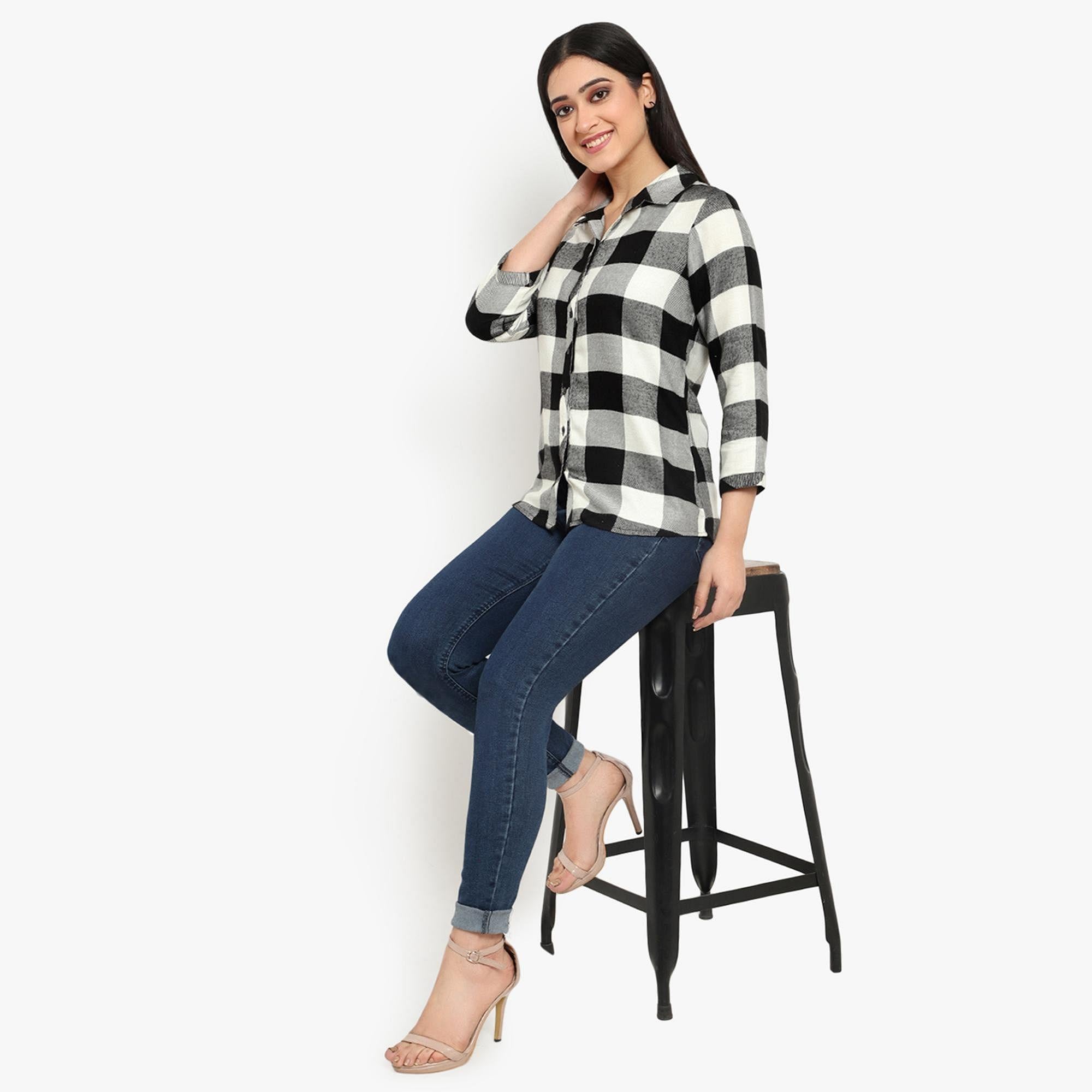 Ayaany - Black Colored Casual Cotton Shirt - Peachmode