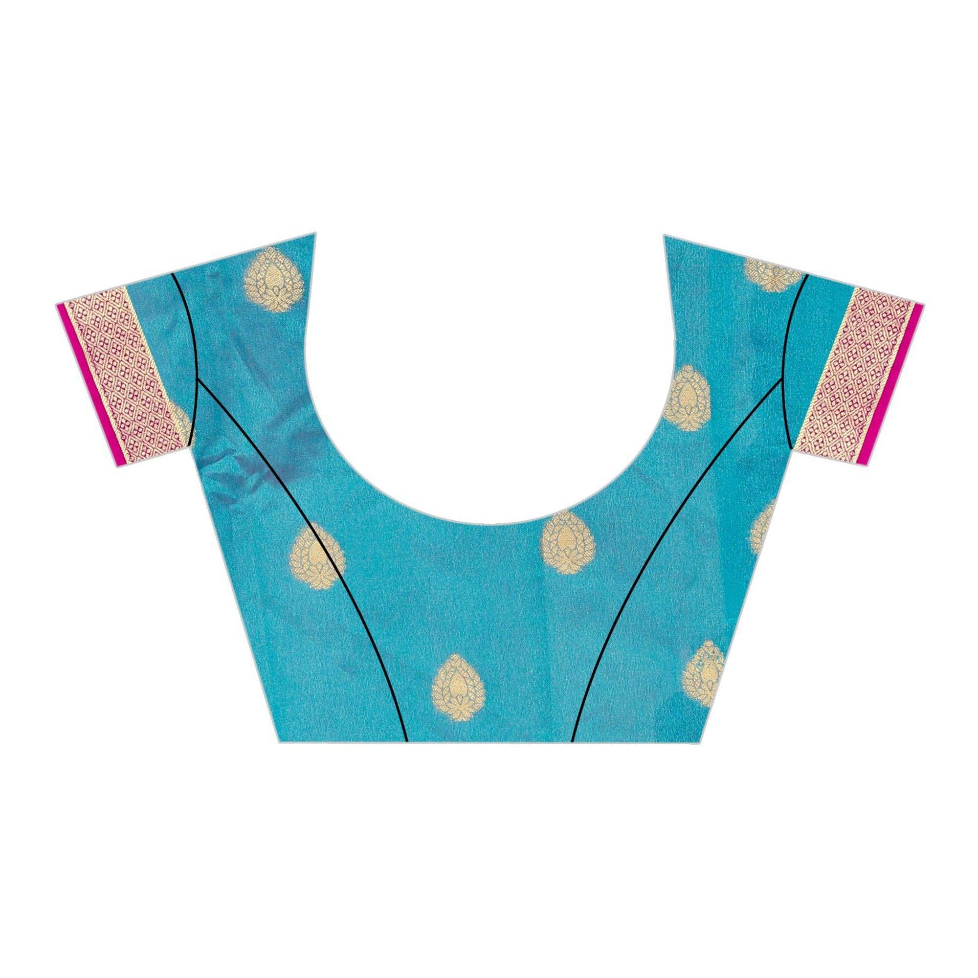 Beautiful Dark Pink Colored Festive Wear Woven Art Silk Saree - Peachmode