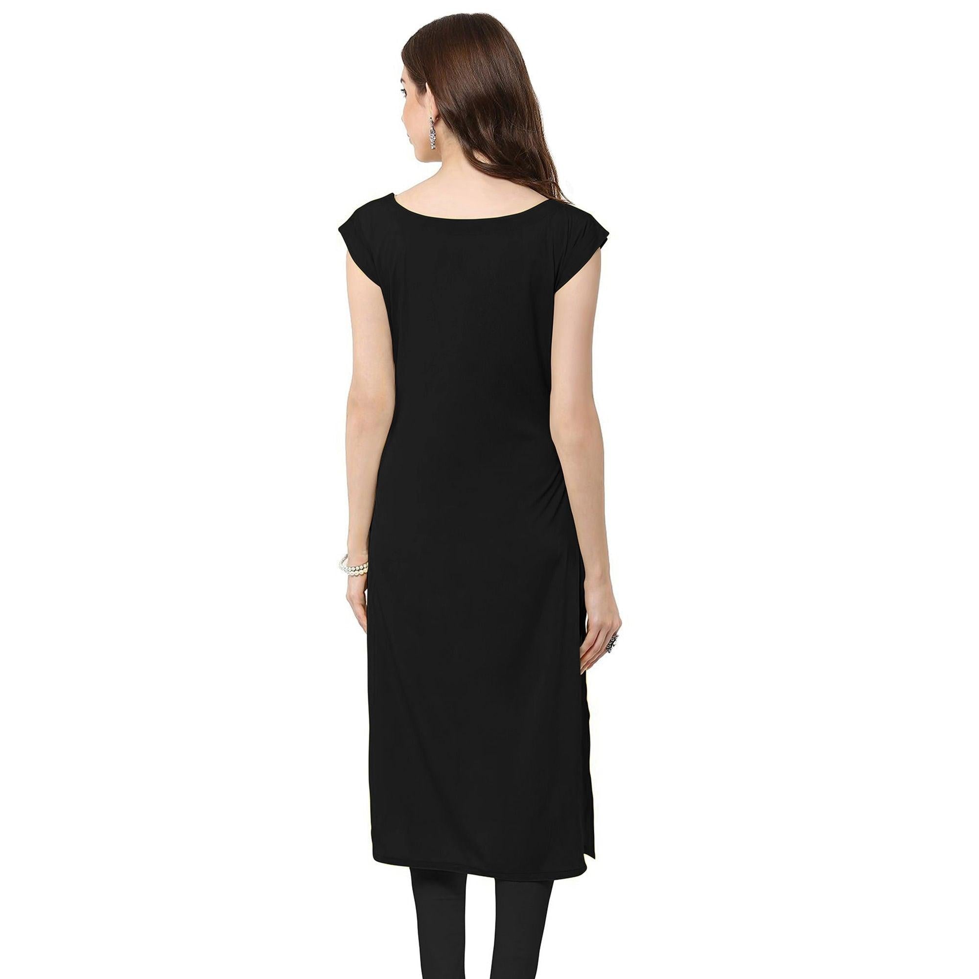 Beautiful Light Blue Colored Casual Printed Rayon Kurti - Peachmode