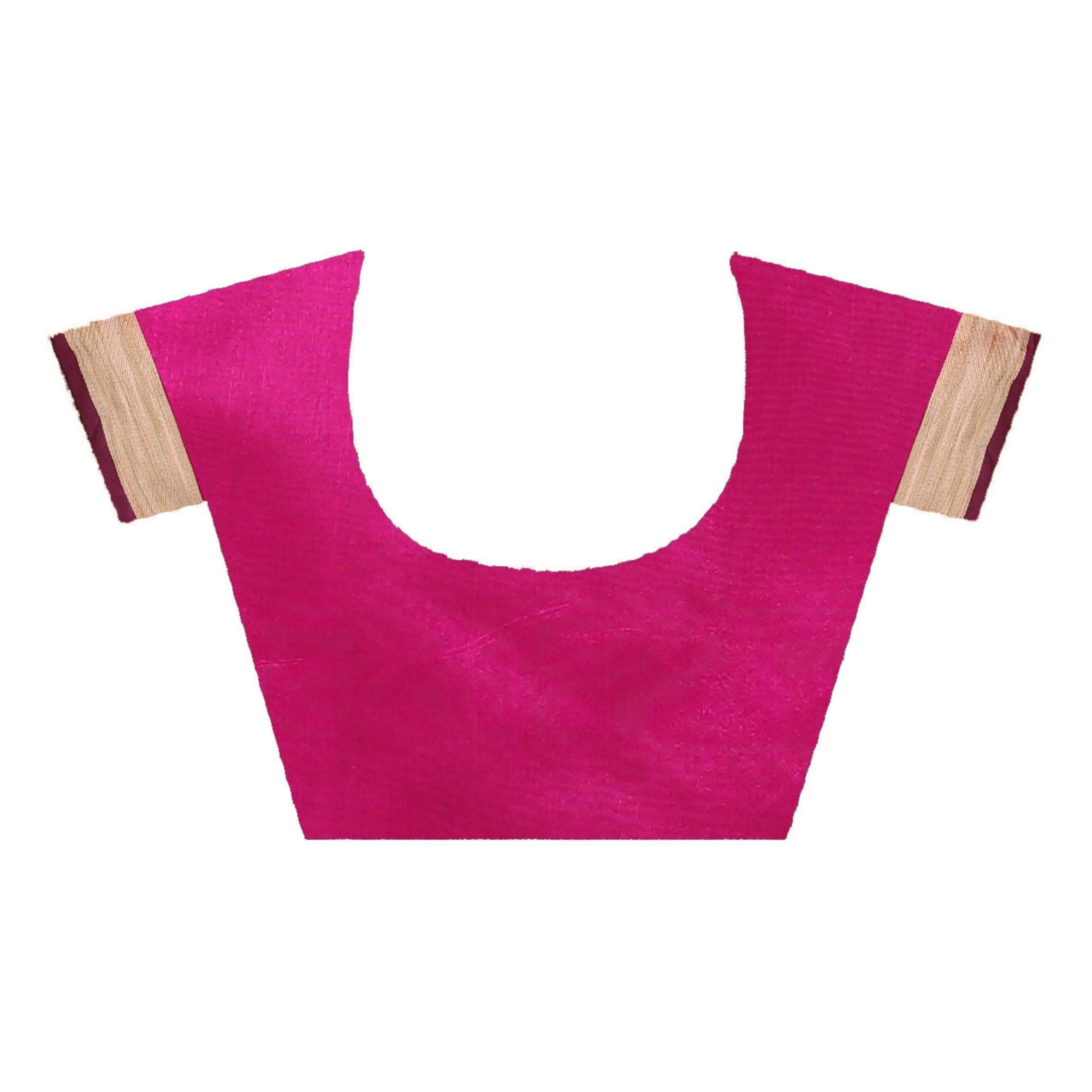 Beautiful Pink Colored Festive Wear Woven Silk Saree - Peachmode