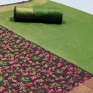 Beautiful Purple Colored Festive Wear Woven Patola Silk Saree - Peachmode