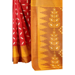 Beautiful Yellow Colored Casual Wear Printed Art Silk Saree - Peachmode