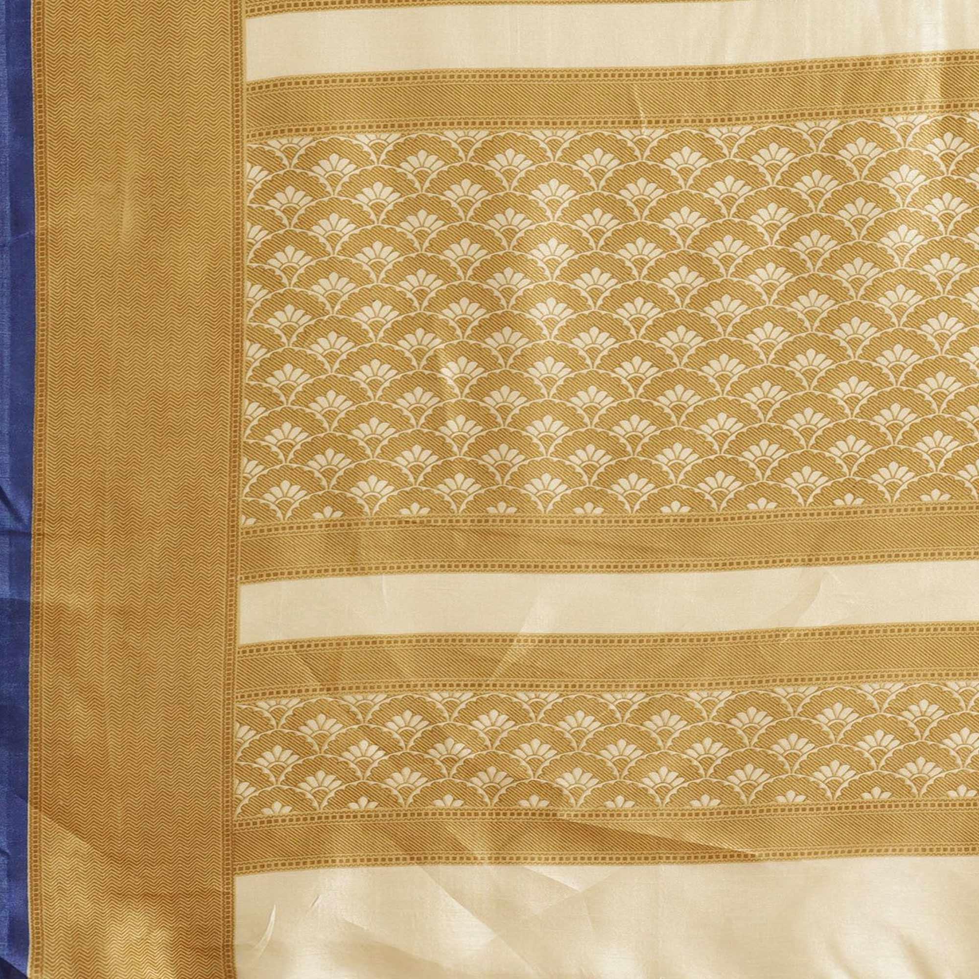 Beige Casual Silk Blend Printed Saree With Unstitched Blouse - Peachmode