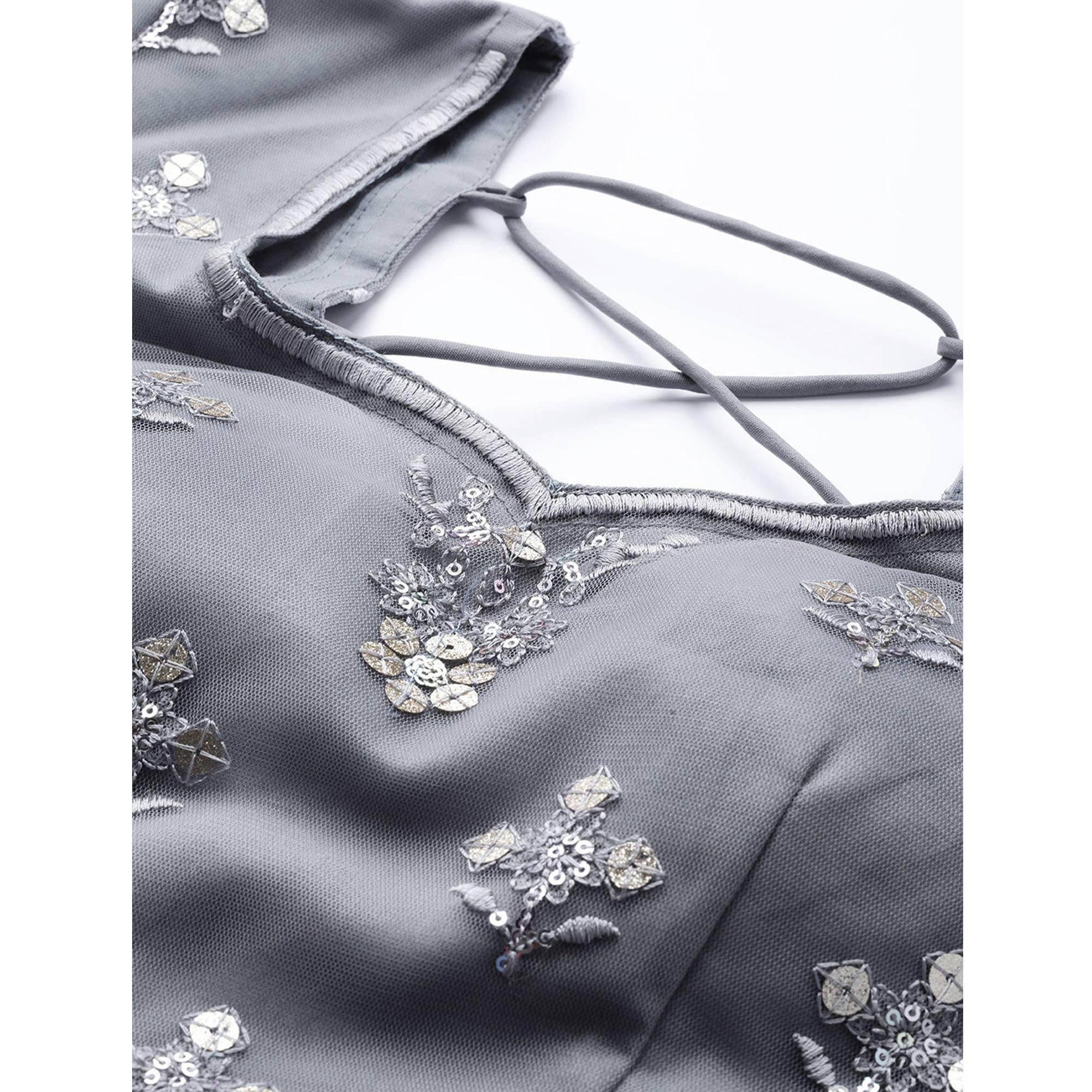 Beige Designer Wedding Wear Thread Zari Work Soft Net Lehenga Choli - Peachmode