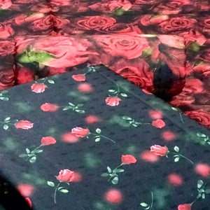 Black Casual Wear Floral Printed Pashmina Dress Material - Peachmode