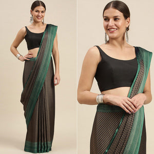 Black Casual Wear Printed Art Silk Saree - Peachmode