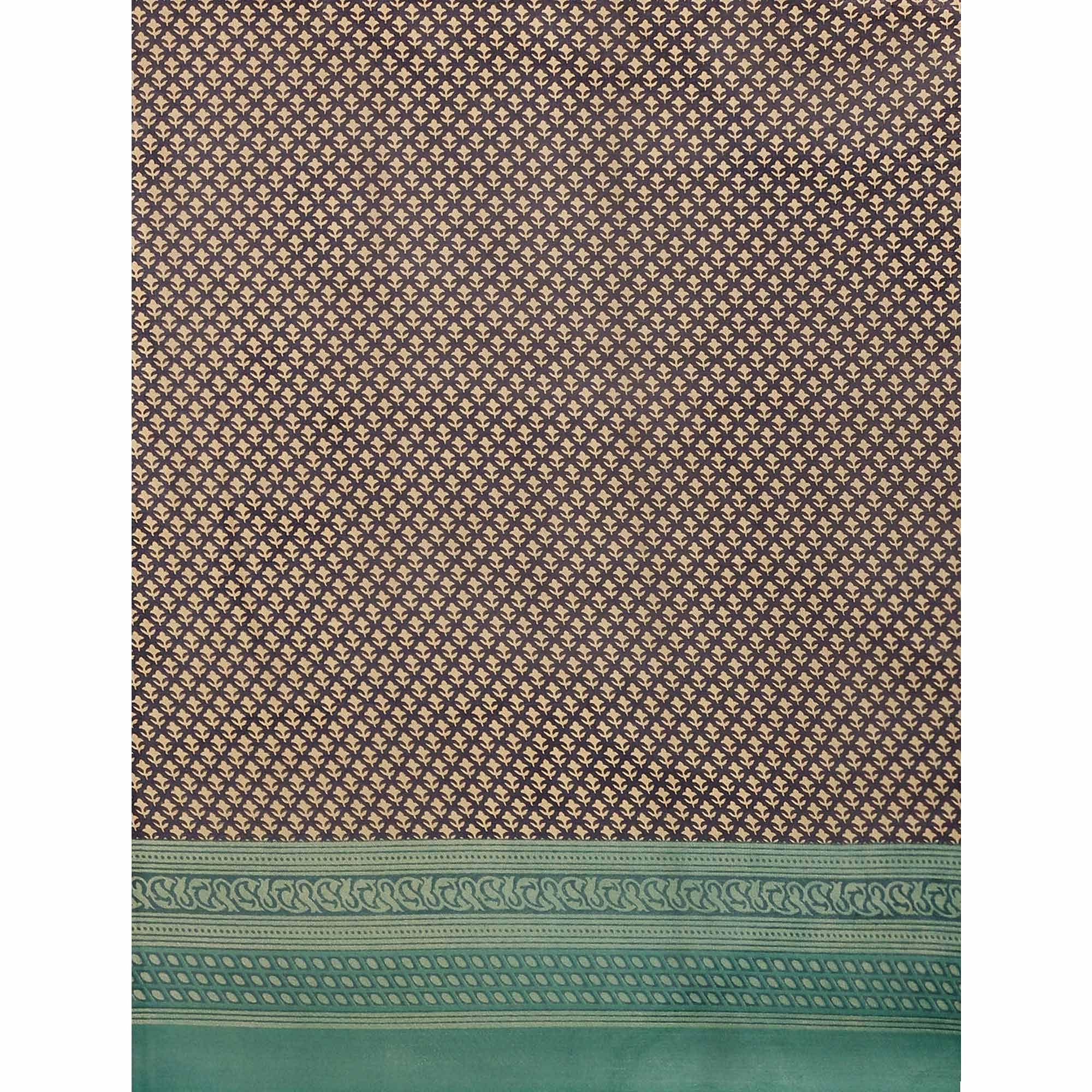 Black Casual Wear Printed Art Silk Saree - Peachmode