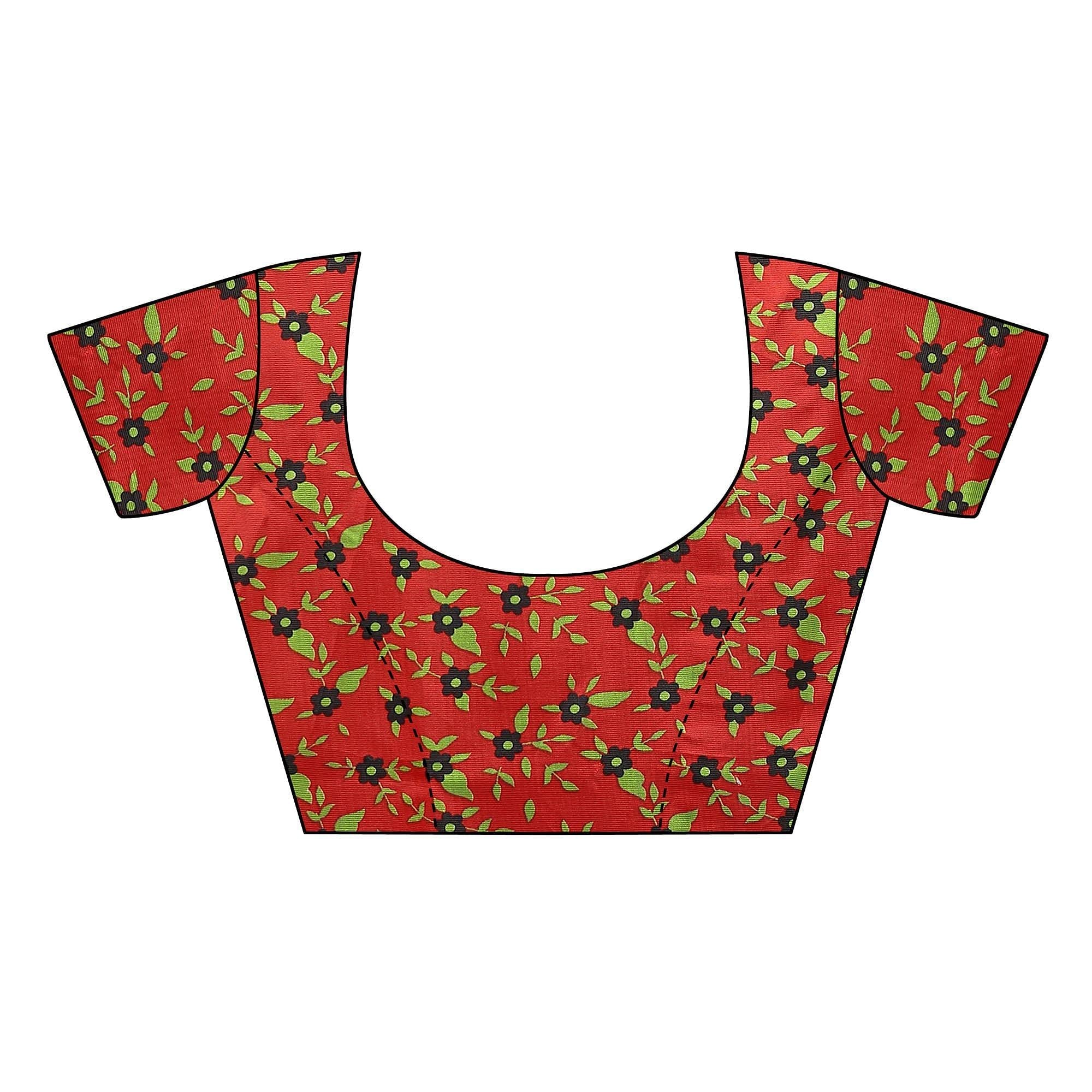 Black Casual Wear Printed Art Silk Saree - Peachmode