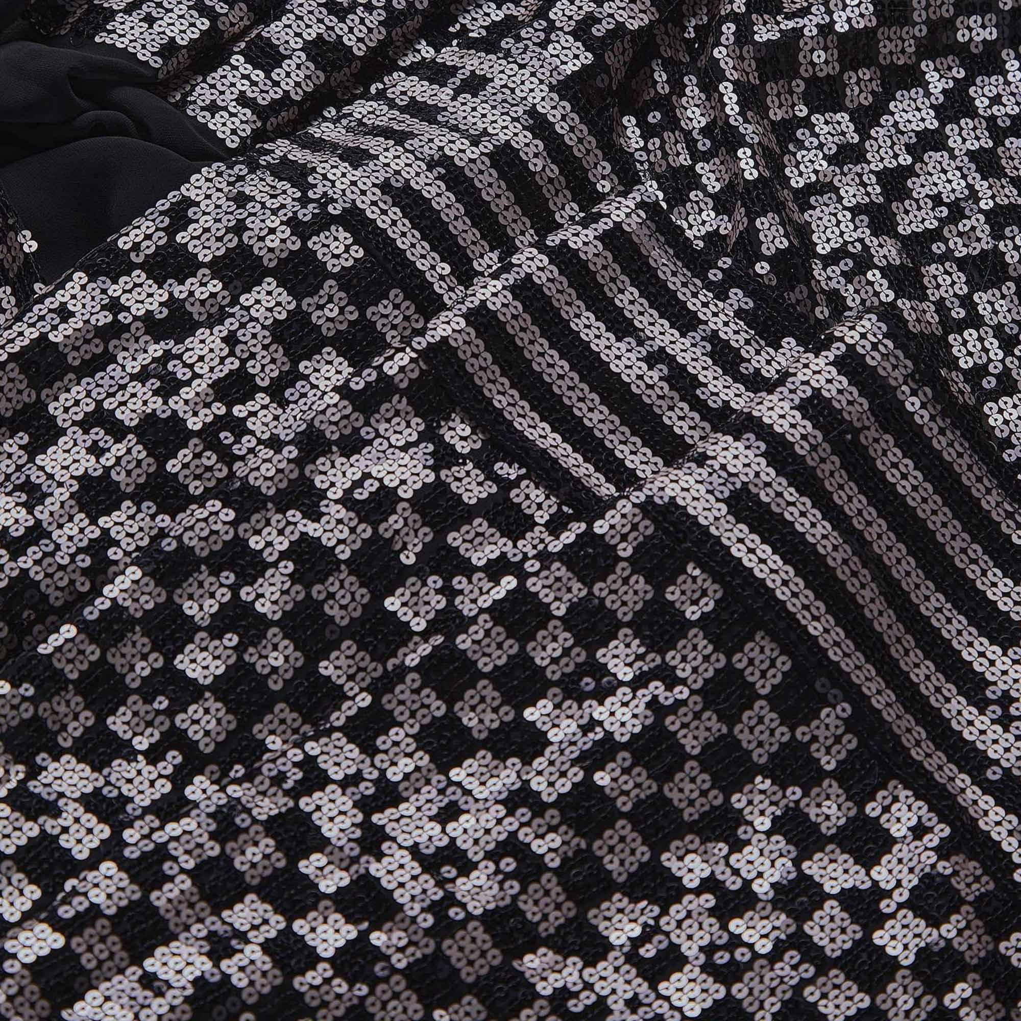 Black Partywear Embellished With Sequins Georgette  Saree - Peachmode