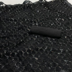 Black Sequence Embroidered Net Saree - Peachmode