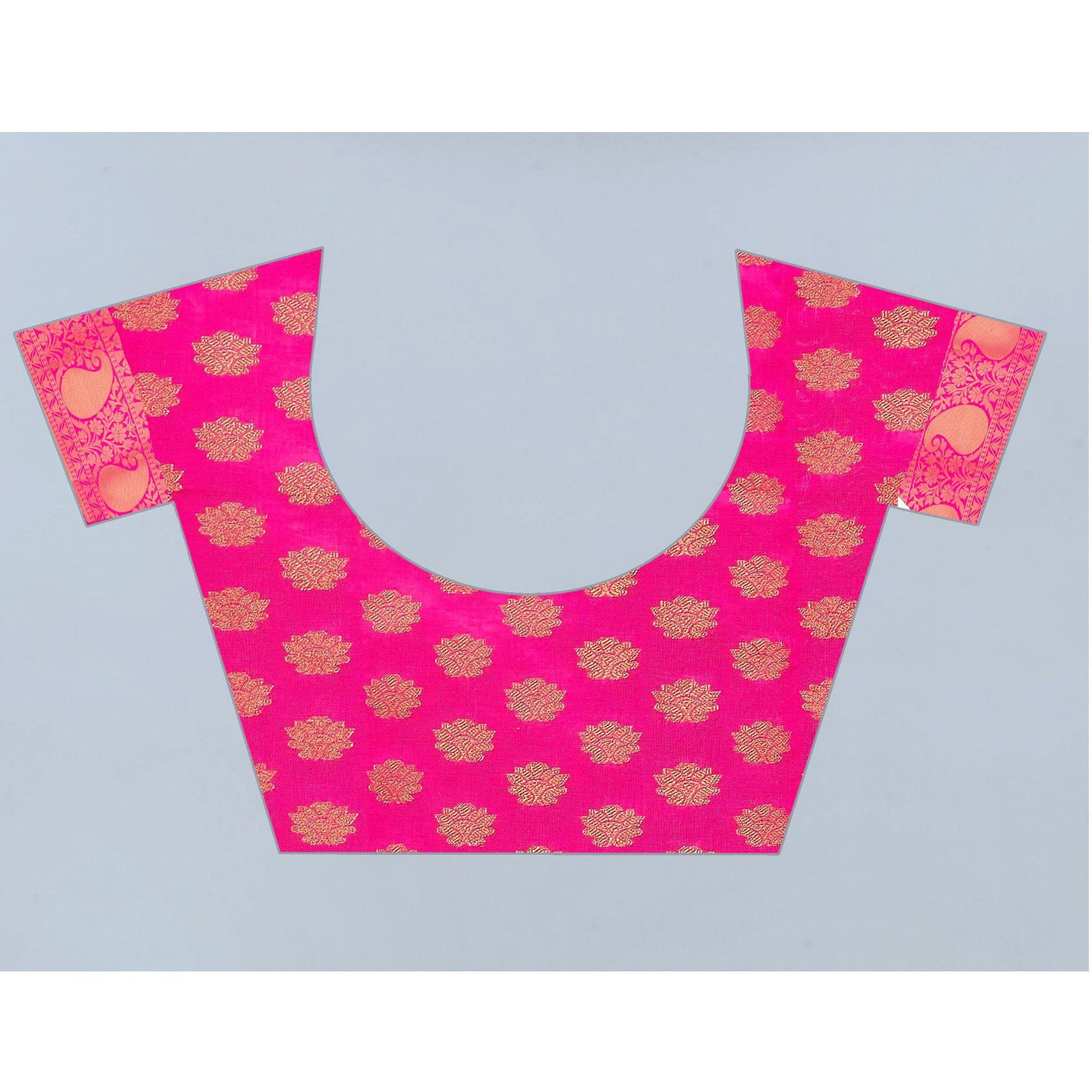 Black Woven Banarasi Silk Saree - Peachmode