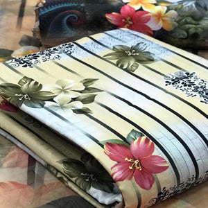 Blissful Light Yellow Colored Casual Wear Printed Pashmina Dress Material - Peachmode