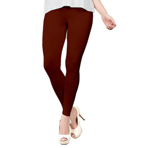 Blissful Maroon Colored Casual Wear Ankle Length Leggings - Peachmode