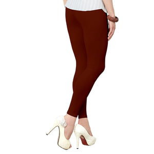 Blissful Maroon Colored Casual Wear Ankle Length Leggings - Peachmode