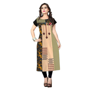 Blissful Multi Colored Casual Printed Crepe Kurti - Peachmode