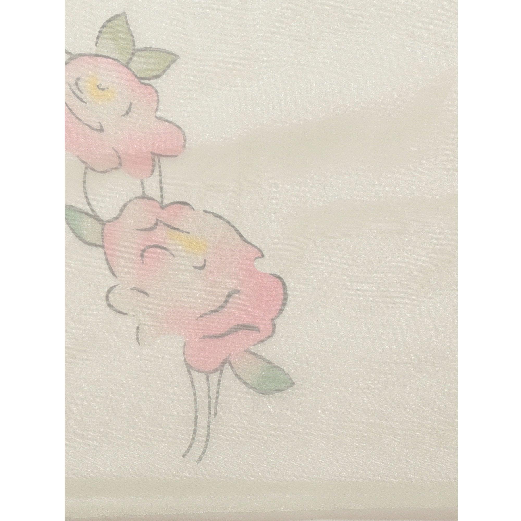 Blissful Offwhite Colored Casual Wear Printed Organza Saree - Peachmode