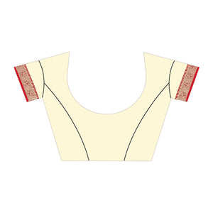 Blooming Red Colored Casual Wear Embroidered Art Silk Saree With Tassels - Peachmode