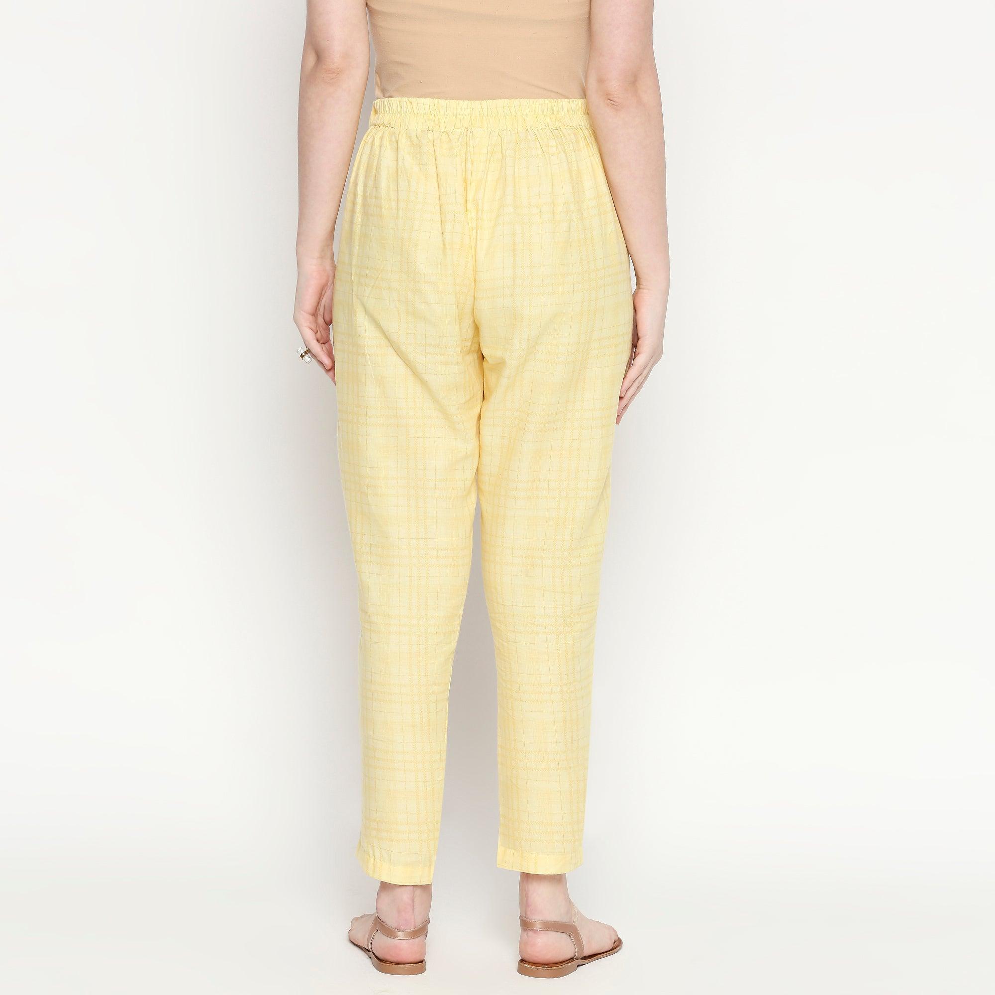 Blooming White-Yellow Colored Casual Wear Floral Printed Cotton Kurti-Pant Set With Dupatta - Peachmode