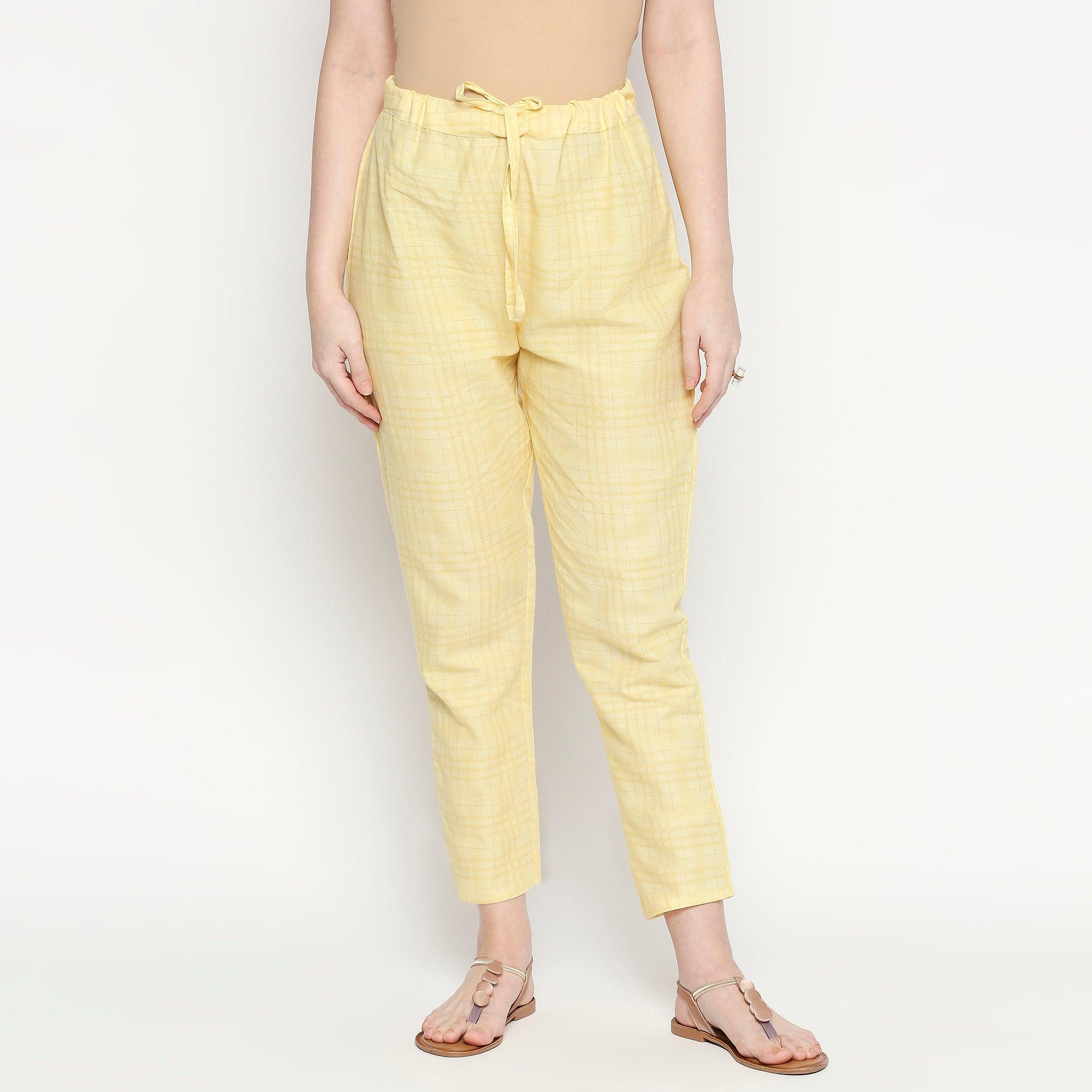 Blooming White-Yellow Colored Casual Wear Floral Printed Cotton Kurti-Pant Set With Dupatta - Peachmode