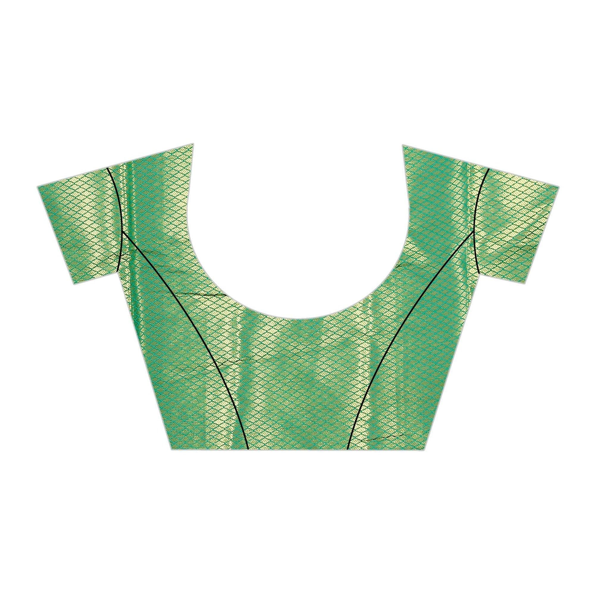 Blooming Wine Colored Festive Wear Woven Cotton Silk Saree - Peachmode