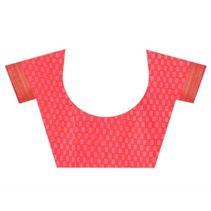 Blue Casual Wear Designer Hand Block Printed Cotton Linen Saree - Peachmode