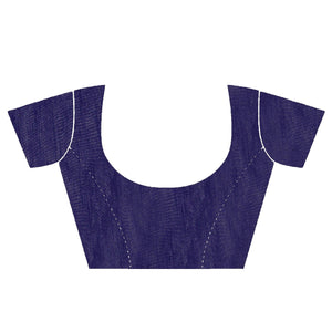 Blue Casual Wear Printed Georgette Saree - Peachmode