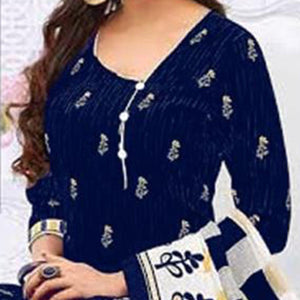 Blue Casual Wear Printed Leon Patiala Dress Material - Peachmode