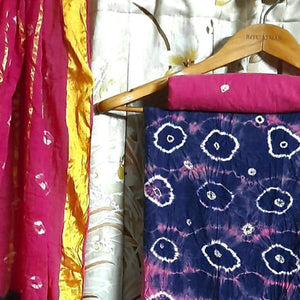 Blue Casual Wear Printed Pure Cotton Dress Material - Peachmode